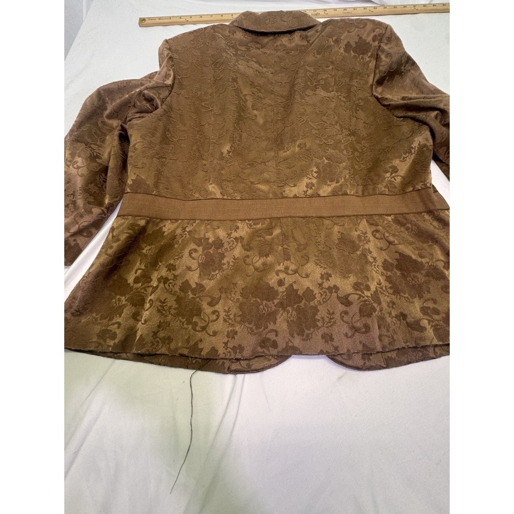 Lane Bryant Floral Brocade Tapestry Blazer 18 W Cottagecore 3/4 sleeve Belted - Picture 8 of 8
